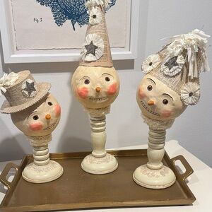 Vintage Festive Snowman Figurines Set - from Nicol Sayre